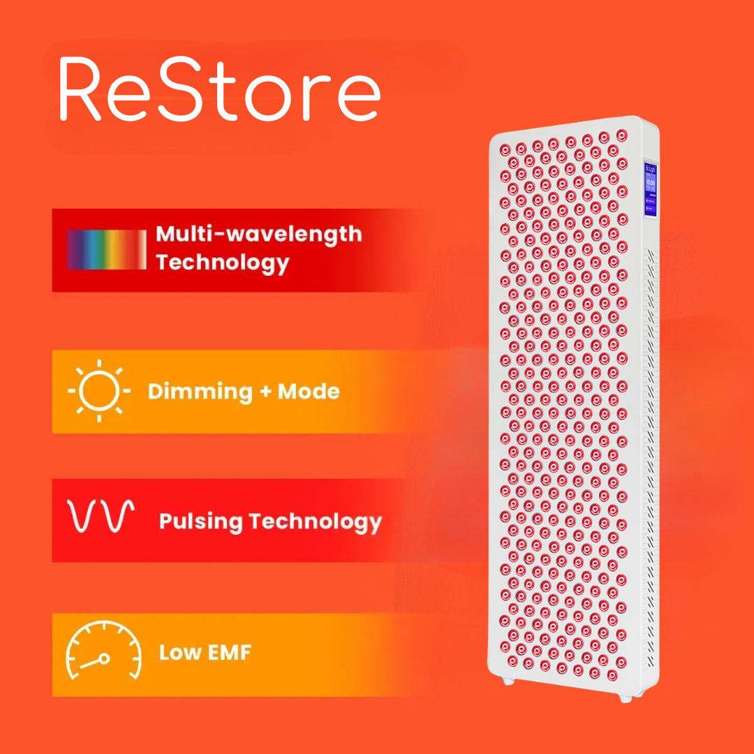 ReStore Full-Body Red Light Therapy Panel: Touch Screen, Adjustable Brightness & Pulsed Frequencies