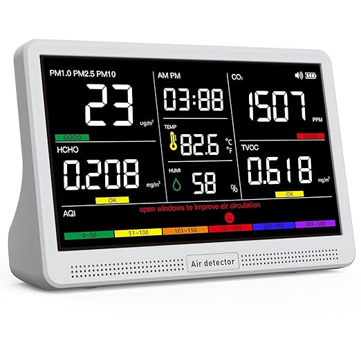 16 in 1 Air Quality Monitor Indoor 7" Display